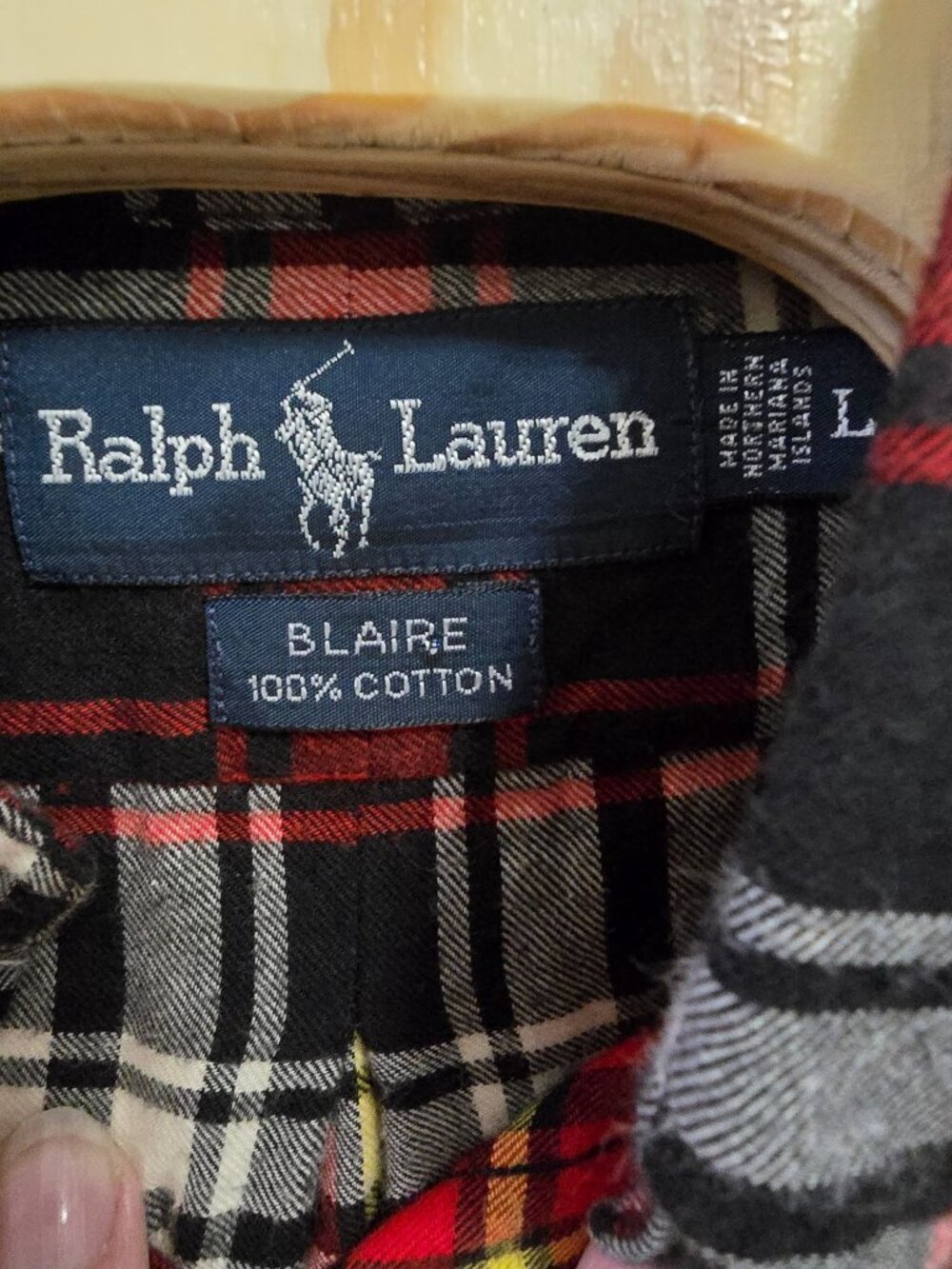 Ralph Lauren Blaire Red & Black Plaid Button-Down Shirt Long Sleeve Men’s Large - Picture 3 of 6